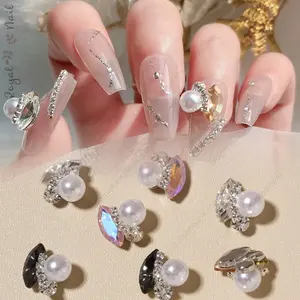 3d Glanzend Paard Oog Strass Nail Art Sieraden Parel Luxe Diamanten Nagel Levert Diy Nagel Accessoires Decoraties