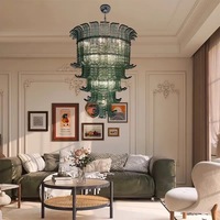 Lustre LED vintage américain en verre de Murano français, suspension de plafond de luxe pour villa, duplex, escalier, salle à manger, chambre