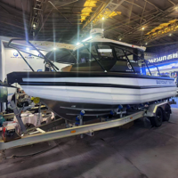 Bateau de pêche en aluminium de luxe abordable de 7,5 m (25 pieds) pour la pêche et les loisirs, fourni directement par l'usine