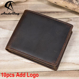 AndoBagShort <b>Wallets</b> for <b>Men</b> Crazy Horse Leather Male <b>Wallet</b> Man Purse Card Holder <b>Slim</b> Retro Purses Real Genuine Cowhide 2802-3 - Product Image 1
