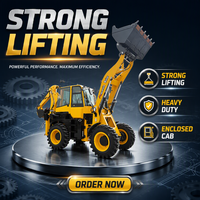 Backhoe Loader Tugas Berat 7200kg, Front Loader, Wheel Loader, Traktor, Mesin Diesel Yunnei 92KW, Kapasitas Bucket 1CBM, CE/EPA