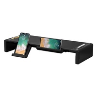 Support de bureau moderne en ABS pour moniteur, support portable pour ordinateur portable, étagère de bureau noire, rehausseur d'écran