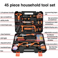 Ensemble de 45 outils multifonctionnels pour la maison, kit d'outils de mécanicien, boîte à outils portable, kit d'outils ménagers, vente chaude, ensembles d'outils groupés