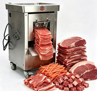 Coupe-viande commercial électrique automatique en acier inoxydable pour la transformation de la viande fraîche, trancheuse à viande, coupe-lanières de viande