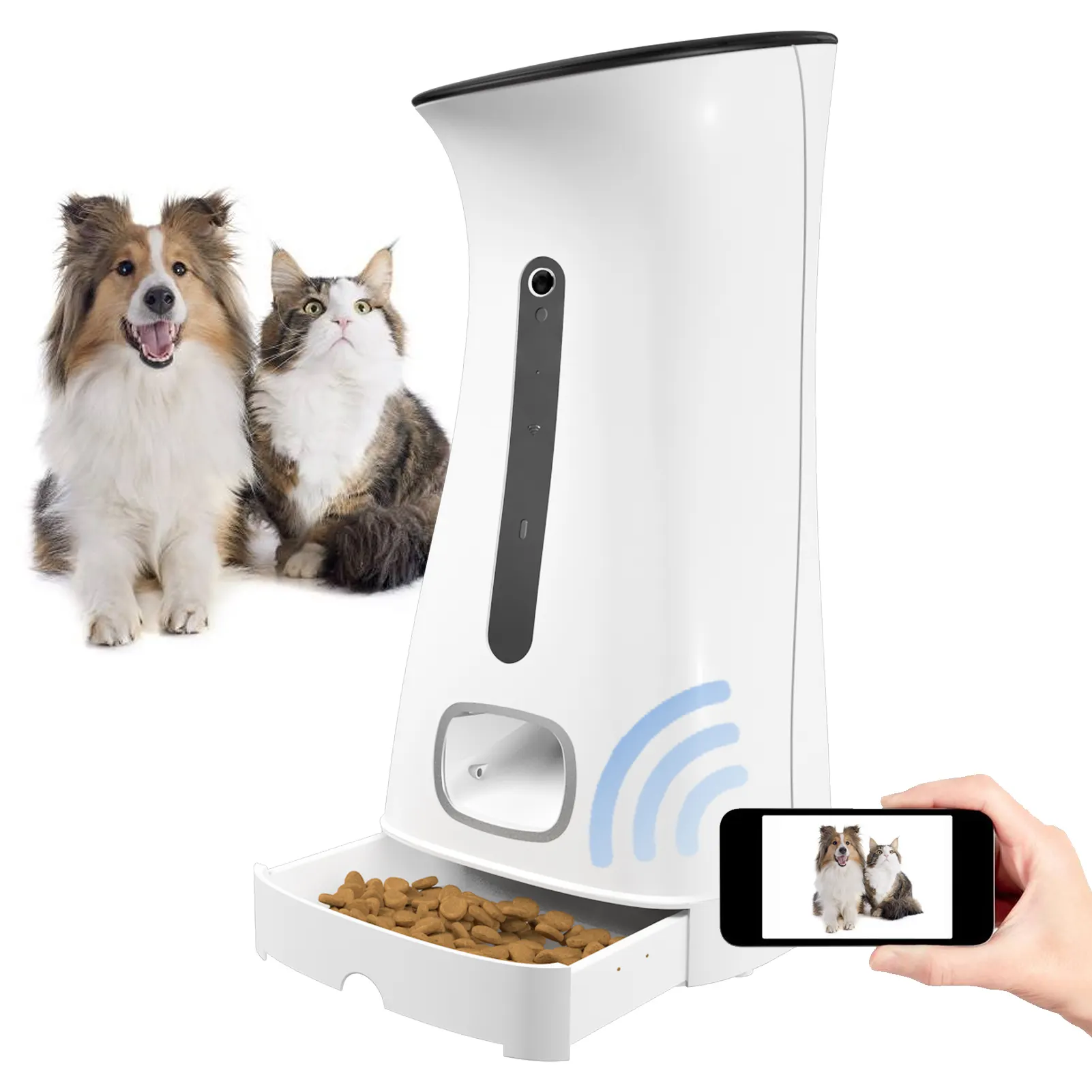 Alimentador automático para cachorros, alimentador automático inteligente com alimentador automático para animais de estimação, 7.5l