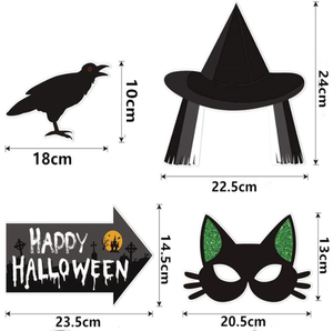Personnalisé Citrouille Crâne Fantôme <span class=keywords><strong>Zombie</strong></span> Corbeau Sorcières Trick or Treat Joyeux Halloween Fête Bannières Marque Lunettes Signes <span class=keywords><strong>Photo</strong></span> Props Décor - Product Image 4