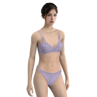 Usine directe femmes broderie florale soutien-gorge ensemble Lingerie Sexy sans couture push-up avec décoration en dentelle comprend tongs culottes