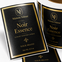 Étiquettes autocollantes pour bougies, estampage à chaud, gaufrage mat, adhésives pour emballage de pots parfumés, impression personnalisée