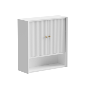 Armoire murale <span class=keywords><strong>de</strong></span> salle <span class=keywords><strong>de</strong></span> bain au-dessus des toilettes, <span class=keywords><strong>rangement</strong></span> blanc en MDF, double porte avec étagère réglable, organisateur gain <span class=keywords><strong>de</strong></span> place - Product Image 1