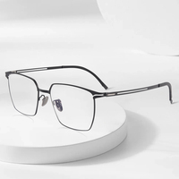 2024 gafas de diseño cuadrado Retro de titanio puro de negocios de moda gafas de lujo para hombres y mujeres marco óptico gafas ultraligeras