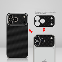 Étui magnétique en fibre de carbone 600D pour iPhone 14 15 16 Pro Max, convertit l'objectif en 17 18 Pro Max, ultra fin, antichoc