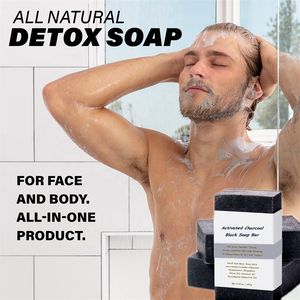 Savon au charbon de coco, nettoyage en profondeur des Pores d'acné, barre noire avec boue de mer morte, <span class=keywords><strong>lait</strong></span> de chèvre, menthe poivrée, romarin, Eucalyptus - Product Image 3