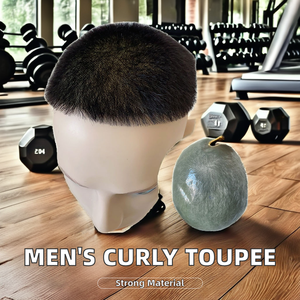 Parrucca Frontale in Pizzo Fine 100% <span class=keywords><strong>Capelli</strong></span> Vergini Europei Remy, Colore Nero, Stile Maschile, Texture Liscia 24mm, Densità 110% - Product Image 2