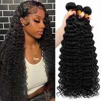 Extensions de cheveux humains brésiliens Remy non traités, ondulés, bouclés, type Deep Wave, Micro-Link, 28, 30, 32 pouces, 1/3 Tissage