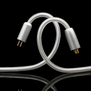 Cable de Audio Trenzado de Doble Hilo de Cobre Libre de Oxígeno Plateado con Conector MMCX de 3.5mm, 1.2m, para Auriculares Over-Ear e In-Ear - Product Image 3