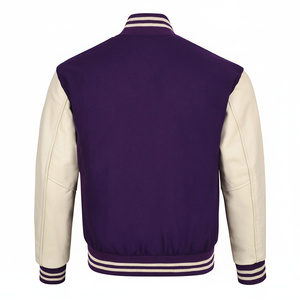Chaqueta Varsity Personalizada para Hombre con Cuello Alto Bordado en Satén, con Logotipo Frontal, la Más Vendida y Cómoda, Servicio OEM - Product Image 1