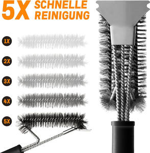 Cepillo Raspador de Acero Inoxidable de 18 Pulgadas, Extra Fuerte, con Triple Cepillo de Plástico para Limpieza de Parrillas de <span class=keywords><strong>Gas</strong></span>/Carbón - Product Image 5