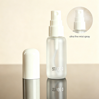 Flacon pulvérisateur en plastique PET givré de 30 ml pour toner cosmétique, parfum, avec impression personnalisée, emballage de beauté, cylindre