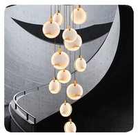 Lampe moderne nordique pour escalier tournant de luxe, réglable en hauteur, en marbre, pour restaurant, chambre à coucher, chevet, villa