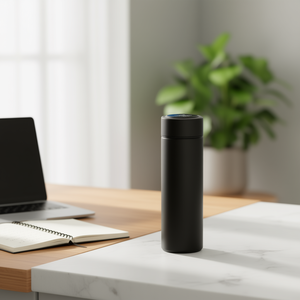 Bottiglia d'Acqua Intelligente Myrva in Lega di Alluminio Ricaricabile con Controllo della Temperatura Nera - Product Image 2