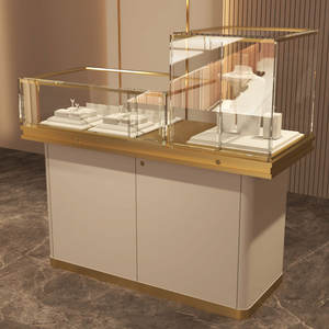 Custom Gold <b>Jewelry</b> <b>Display</b> Showcases Case with Tempered Glass and High-End <b>Jewelry</b> <b>Display</b> Case for Retail Shop - Product Image 4