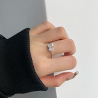 À la mode Double Pierre 925 Bague Cubique Zircone 8A Diamant Bague De Fiançailles De Mariage Toi Et Moi Bijoux De Mode En Argent Sterling
