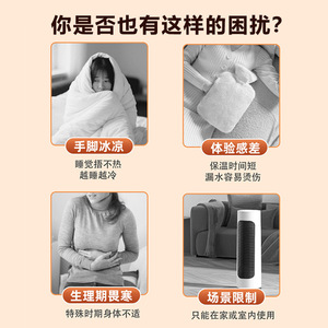 Hand Warmer <b>Electric</b> USB Rechargeable Adjustable Thermostat Pink Velvet Dual Layer <b>Heating</b> <b>Pad</b> For Hands Waist Abdomen - Product Image 4