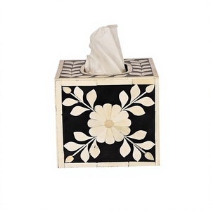 Boîte à mouchoirs en bois et os incrustés, qualité supérieure, taille et forme personnalisées, boîte à serviettes pour usage domestique et hôtelier - Product Image 1