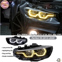 Modifiez les phares de la BMW Série 4 2013-2020 F32 F36 M4 F82, phares LED 6000 lumens avec DRL en deux ou trois couleurs