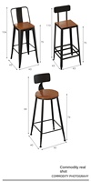 Café-restaurant Bar Table et chaise combinaison bois massif cadre en métal moderne Commercial salon Table haute