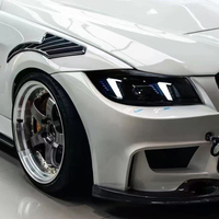 SJC Accessoires Auto Phares Avant pour BMW Série 3 E90 E91 325i Phares de Jour LED "Œil de Serpent" Jaune Blanc Clignotants Modifiés 05-12