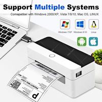 Imprimante d'étiquettes d'expédition thermiques 4x6 100*150 avec USB + Bluetooth pour utilisation en entrepôt express