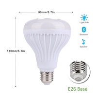 Ampoule LED intelligente sans fil avec haut-parleur, télécommande RGB multicolore, base E26 E27