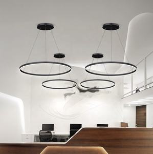 <span class=keywords><strong>Suspension</strong></span> ronde noir <span class=keywords><strong>cercle</strong></span> en aluminium a mené la lampe pendante - Product Image 4