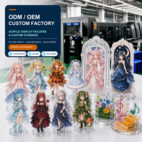 Figur Akrilik Custom dengan Cetak Foil Perak, Alas Slot Stabil, Sampel Tersedia untuk Merchandise Anime 3D Epoxy & Embossed