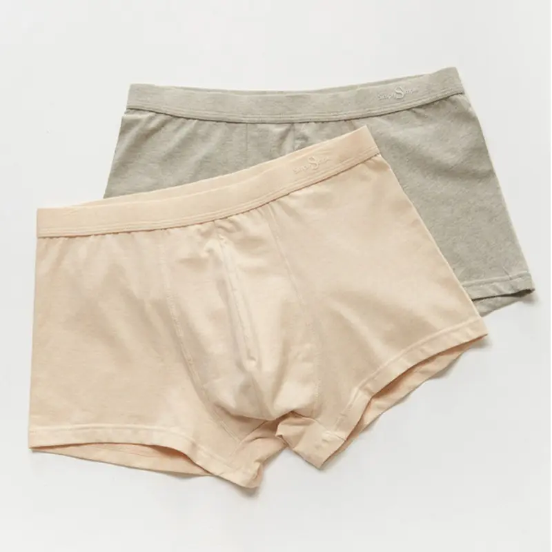 100% Organic Cotton GOTS Natural Solid Color Sexy Brand Boxers High Stretch Sports Custom Briefs U Convex Men's Underwear
