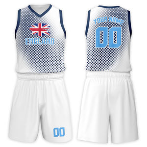 Conjuntos de Camisetas de Baloncesto para Niños al por Mayor, Estilo Bandera, Cuello en V, 100% Poliéster, Talla Grande, Secado Rápido, Transpirable, para Universidad - Product Image 4