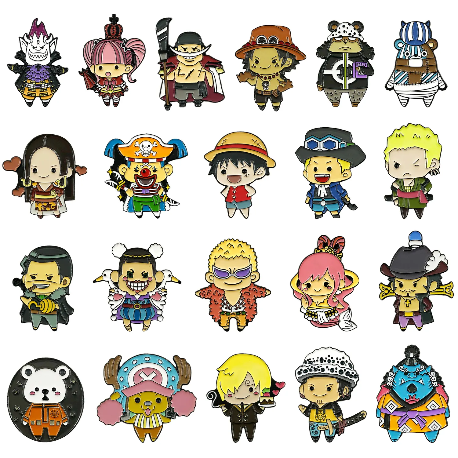 NEW Anime One Piece Luffy medal cute cartoon Badges Button brooch pins hard enamel shirt lapel pin brooches women men