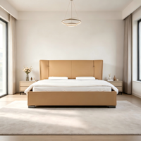 WINMAX Lit Moderne de Luxe en Cuir Véritable Rembourré, Confortable, Taille King Queen, Modulaire pour Maison et Hôtel 2522