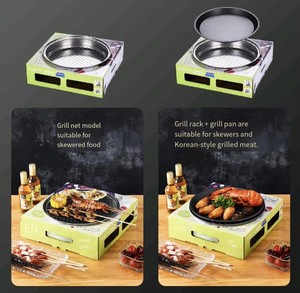 Barbecue au <span class=keywords><strong>charbon</strong></span> de bois pliable d'extérieur, à long manche réglable, portable, en acier inoxydable, multifonctionnel pour le camping - Product Image 2