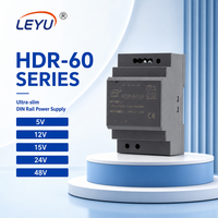 Alimentation industrielle HDR-60 60W AC/DC à montage sur rail DIN 12V 24V 2.5A 4.5A, design compact, adaptateur de commutation