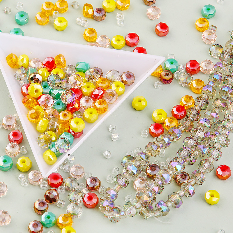 Wholesale AB Color Shiny Crystal Glass Beads Faceted Glass Rondel Spacer Seed Beads for Jewelry Making DIY Findings