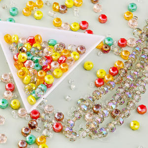 Perline All'Ingrosso in Vetro Cristallo Lucido Colore AB Sfaccettate Rondelle Distanziatori per Creazione di Gioielli e Fai da Te - Product Image 5