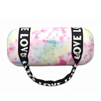 Maofar Étuis rigides en fer teint pour filles Emballage de lunettes Étui à lunettes en métal portable multicolore PU avec poignée et diamant