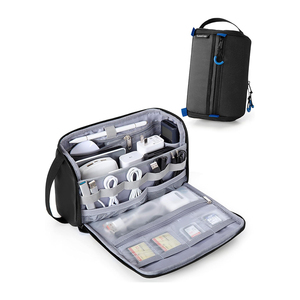 Étui de voyage pour organisateur électronique avec bandes élastiques pour câbles, chargeurs, cartes SIM, téléphone, Airpods, sac en nylon durable - Product Image 1