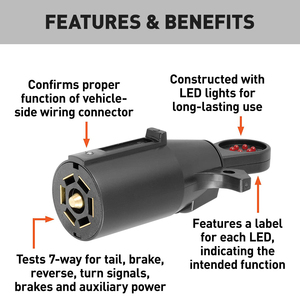 Universal Us Market <span class=keywords><strong>Trailer</strong></span> Kontakt <span class=keywords><strong>tester</strong></span> 6 Licht verdrahtung <span class=keywords><strong>tester</strong></span> RV <span class=keywords><strong>7</strong></span>-Wege-Blade-Anhänger-Anschlusstester - Product Image 5