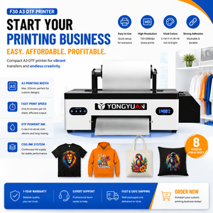 เครื่องพิมพ์ A3 DTF สำหรับธุรกิจเสื้อผ้าสั่งทำตามแบบ  พร้อมฟิล์ม PET สำหรับการพิมพ์แบบรีดร้อน  โซลูชั่นการพิมพ์เสื้อยืด - Product Image 1