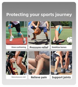 Bande de kinésiologie prédécoupée Reborn pour le soutien musculaire du genou, <span class=keywords><strong>bandage</strong></span> anti-entorse pour les athlètes, la course de marathon et la protection en alpinisme - Product Image 4