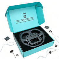 Boîte d'expédition en carton ondulé personnalisée avec couvercle rabattable et insert en EVA floqué, emballage pour volant de simulateur de course F1
