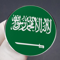Haute qualité rond métal artisanat épinglette en gros saoudien fondateur drapeau fête nationale décorer cadeau personnalisé émail broches saoudien